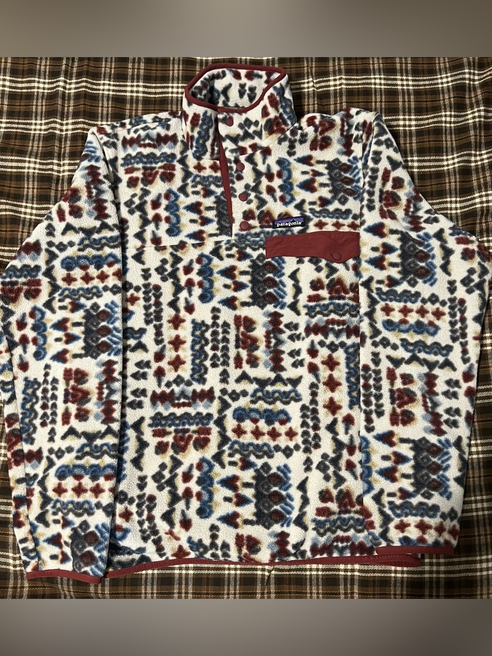 Patagonia Synchilla Snap t Fleece Pullover Wandering Woods Pumice Men’s S